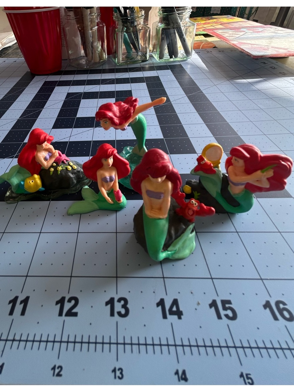 Vintage 1990's Little Mermaid five (5) figurines- Disney Applause